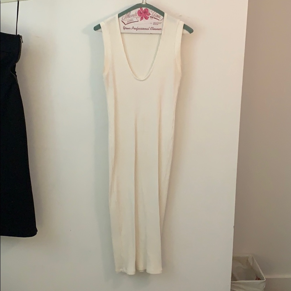 White Midi scoop neck dress